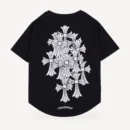 Cross Cluster dog tee inspired by Chrome Hearts, black, back view