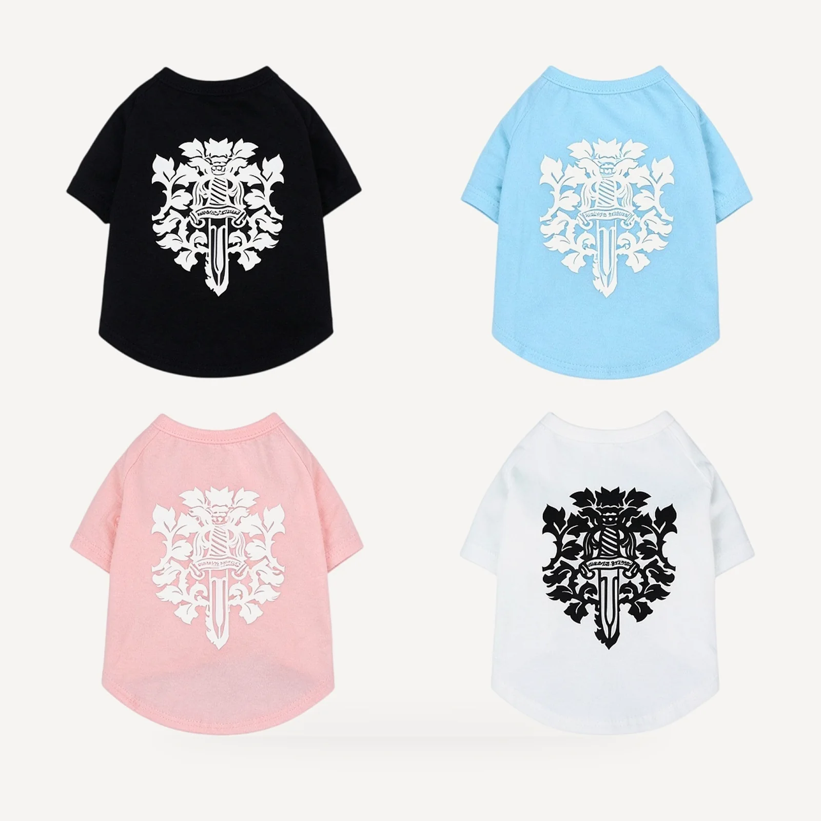 Floral Dagger dog tee inspired by Chrome Hearts, all colors