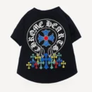 Multi Cross dog tee inspired by Chrome Hearts, black, back view