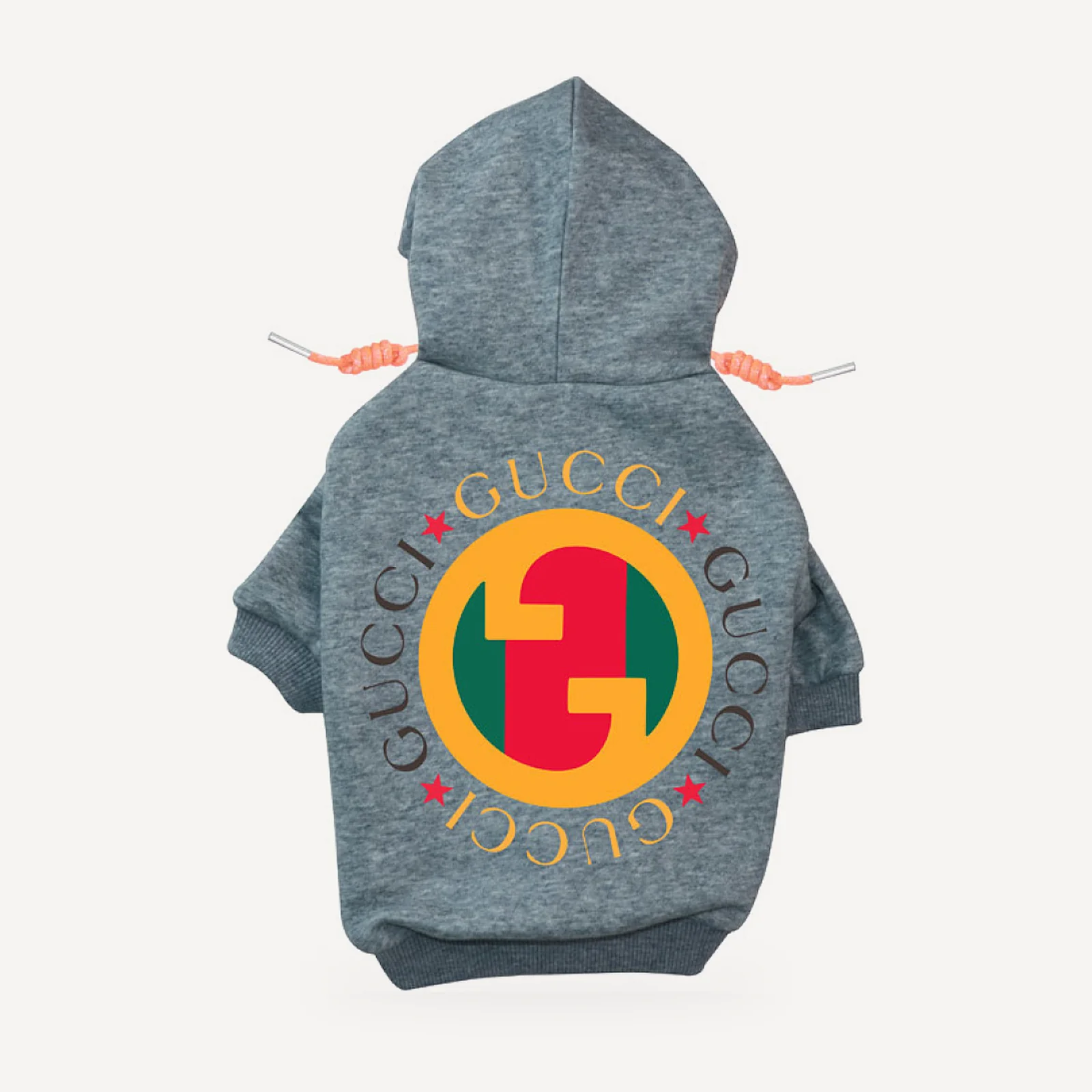 Vintage Disc dog hoodie inspired by Gucci, grey, back view