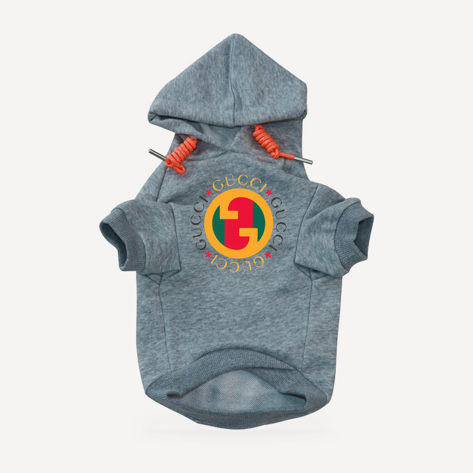 Vintage Disc dog hoodie inspired by Gucci, grey, front view